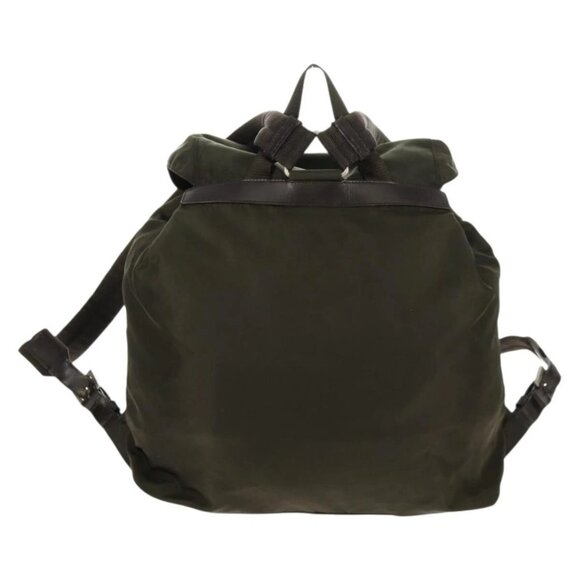 PRADA Backpack Nylon Khaki Silver Auth 157774 main image 11
